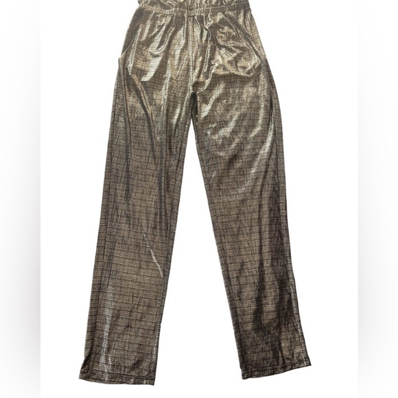 Bishop + Young Black & Gold Metallic Jumpsuit NWT Size Small - Picture 2 of 3